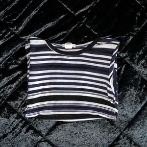 Navy Blue/Black/White stripped short sleeve!